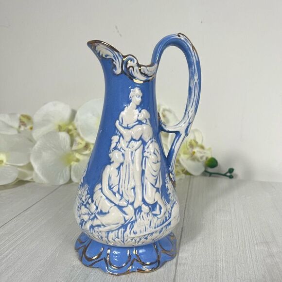 1965 Vintage Ceramic Pitcher 6.5in. - Picture 3 of 11